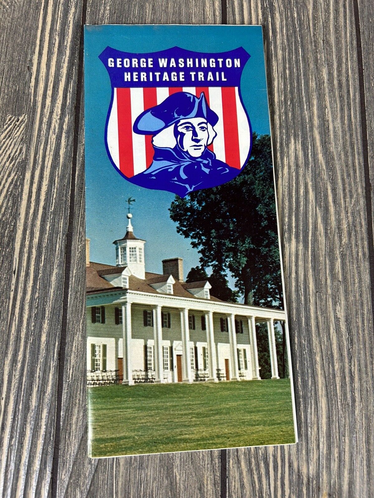 Vintage George Washington Heritage Trail Map & Historical Info Pamphlet Brochure