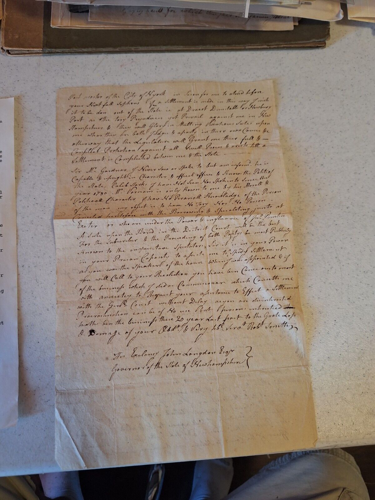 1805 Letter By Robert Smith To John Langdon Signer Of The Constitution