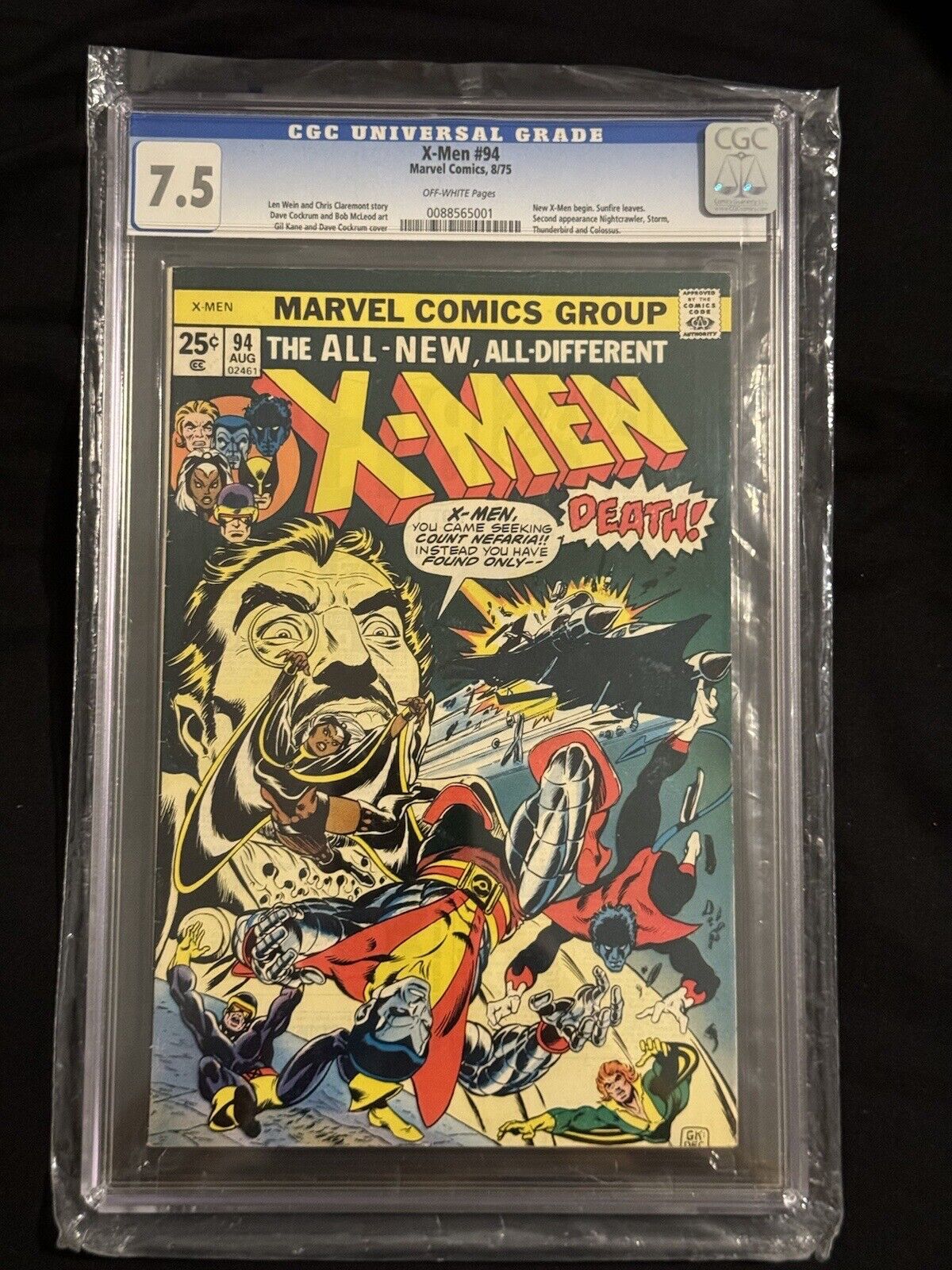 X-Men #94 CGC 7.5 KEY ISSUE First All New All Different Wolverine Storm Uncanny