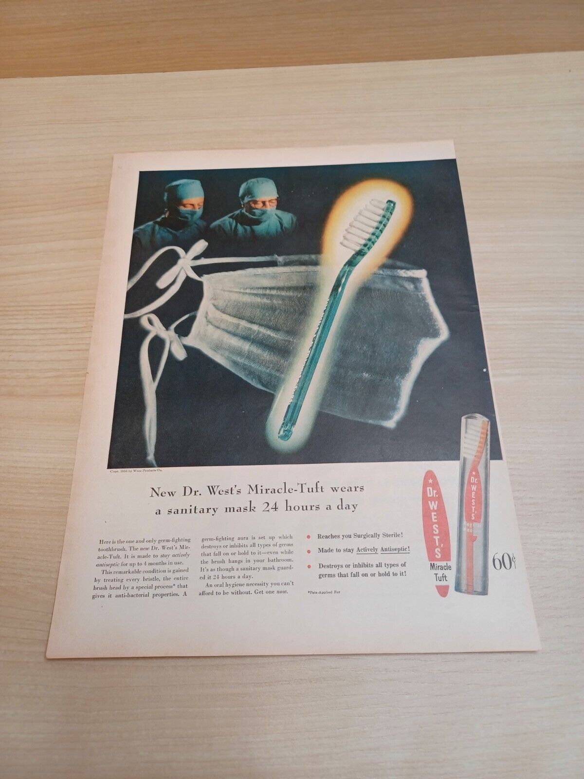 Dr West\'s Toothbrush Miracle Tuft 1955 Vintage Print Ad Life Magazine
