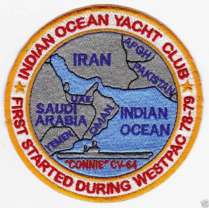 INDIAN OCEAN YACHT CLUB, USS CONSTELLATION CV-64, STARTED WESTPAC 78-79        Y