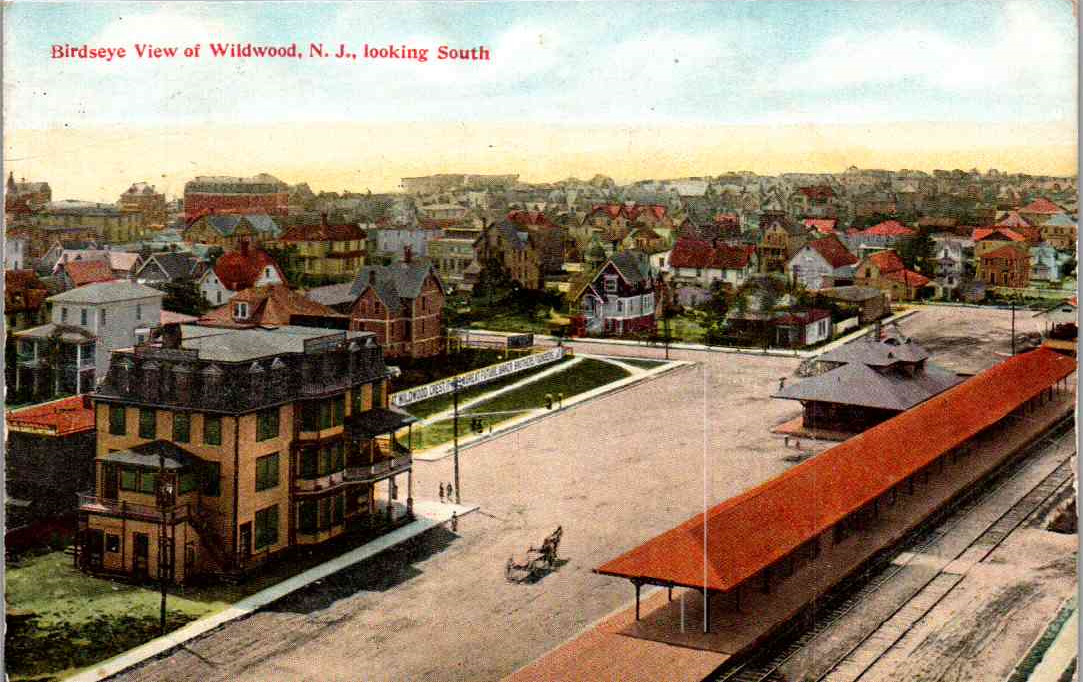 Wildwood, New Jersey - View of the town looking South - c1908