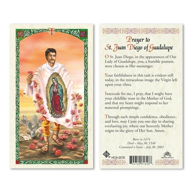 Prayer to Saint Juan Diego of Guadalupe Laminated Prayer Card