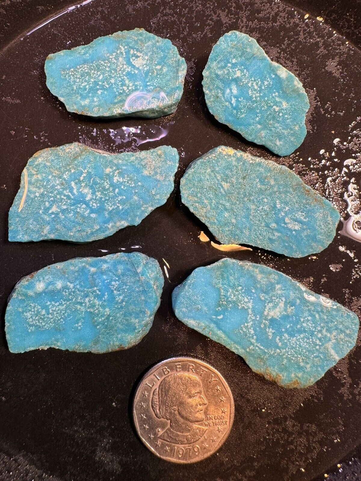 Turquoise Mountain Turquoise.  68g of slabs Get What You See FANCY BLUE SNOW