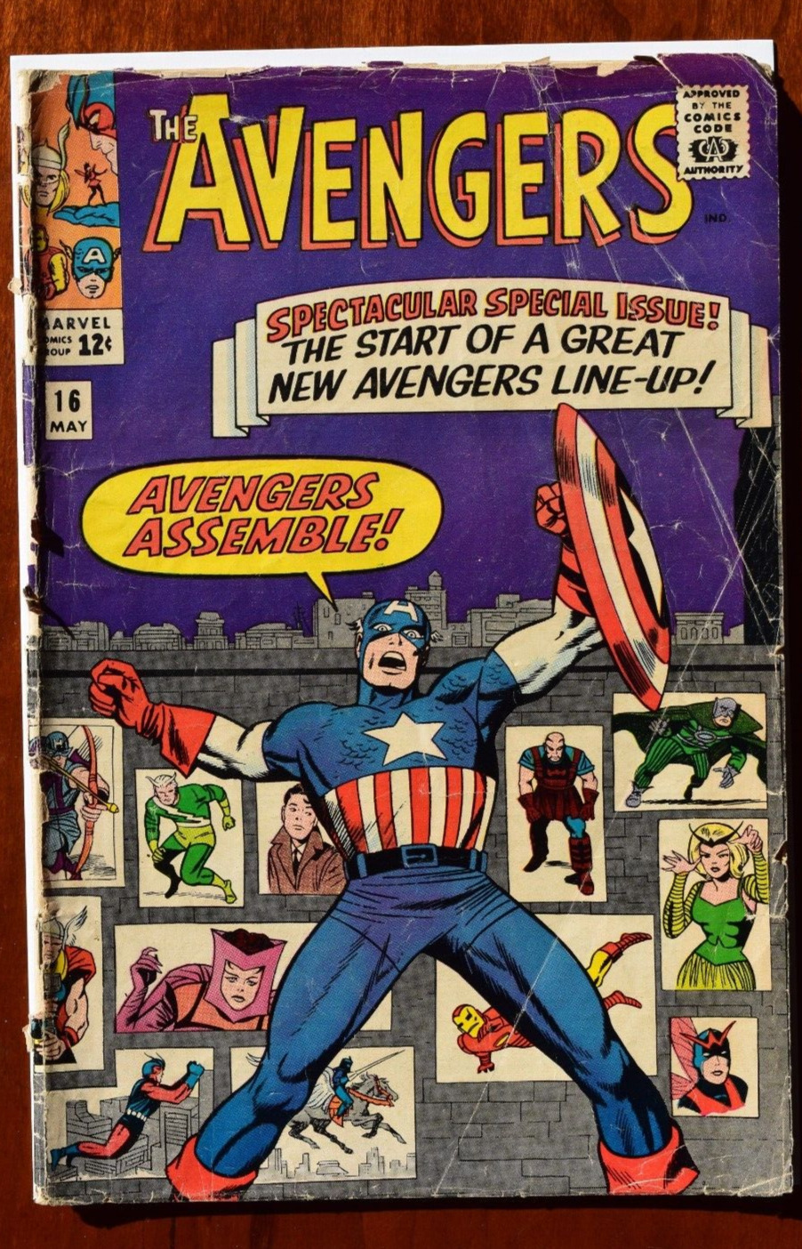 Avengers #16 Hawkeye Quicksilver Scarlet Witch join team 1965 Marvel Comics