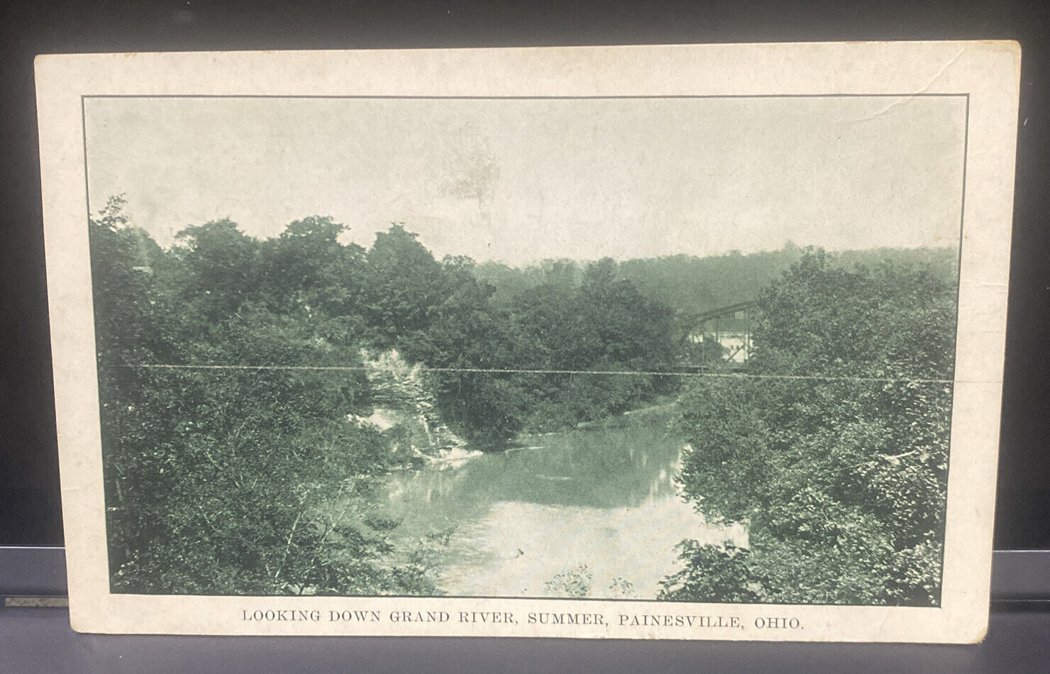 1911 Looking Down Grand River Summer Painesville Ohio  O
