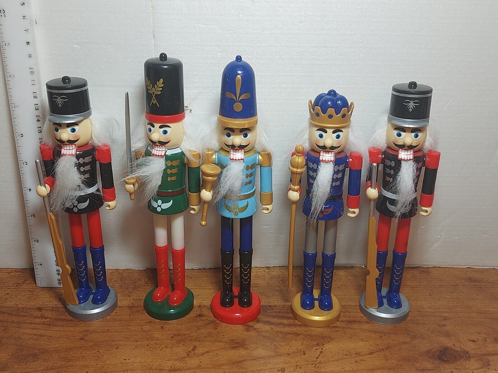 Set of 5 Christmas Greenbriar Plastic Nutcracker Soldier Decorations 9\
