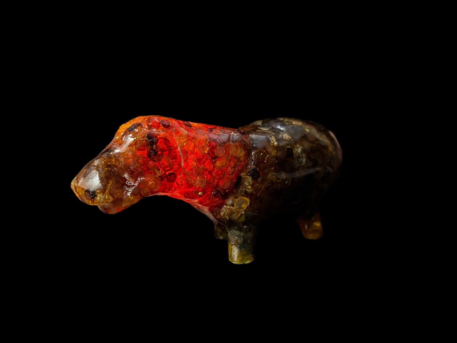 Replica Hippopotamus like the museum piece as an amulet, handmade in Egypt