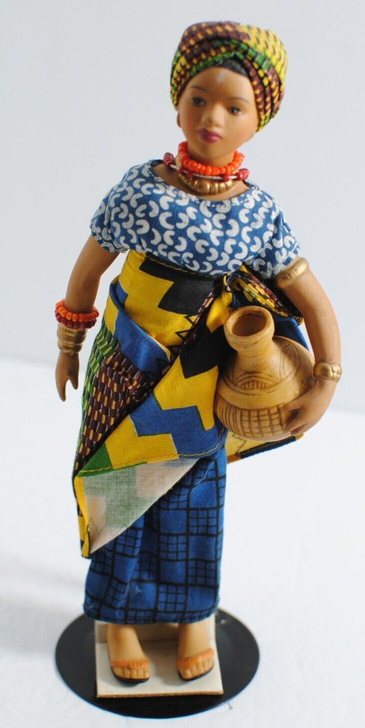 Vintage Bisque African Woman Doll Holding a Pot Porcelain Head / Hand / Feet 