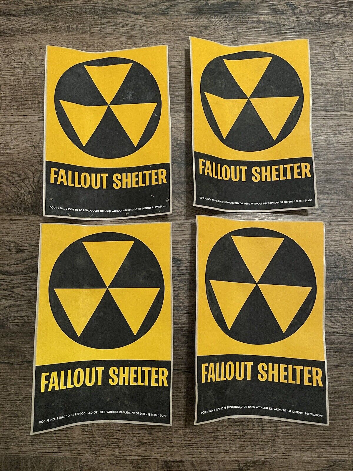 1967 US DOD Fallout Shelter Decal Sign ORIGINAL NOS (1 Sign Per Order)