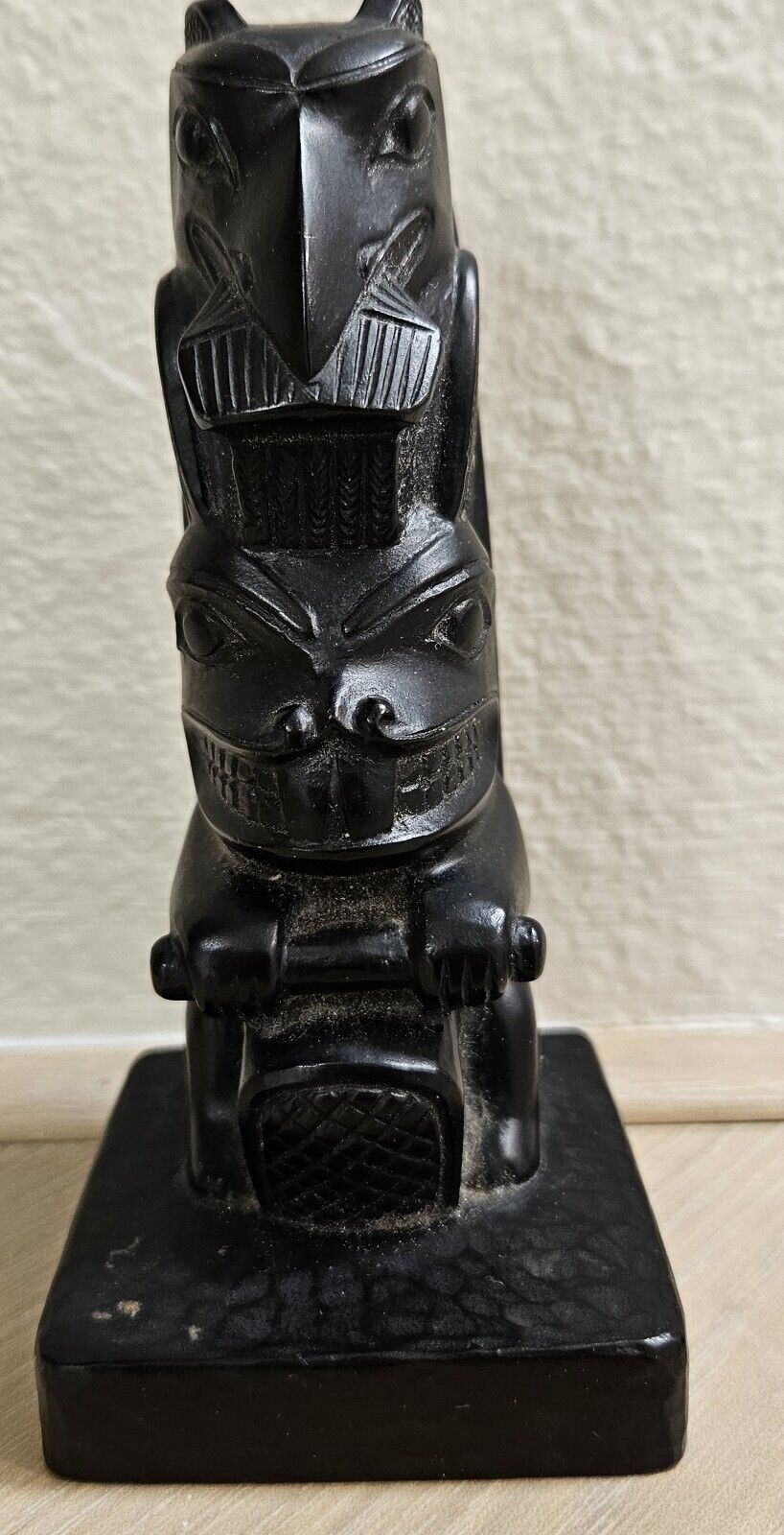 Boma Canada Totem Raven Desk Curio Souvenir Black Native 5” Vintage