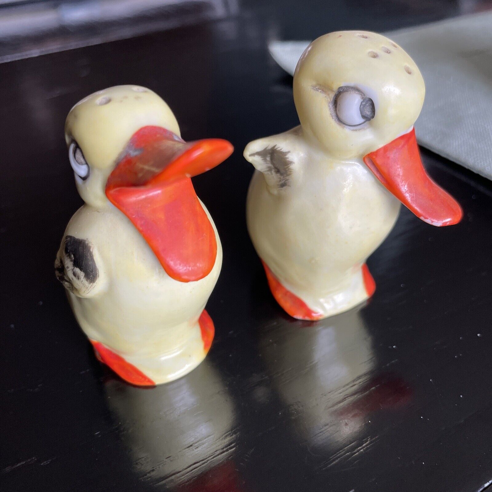 Vintage Pair of Yellow Ducks Ducklings Salt & Pepper Shakers