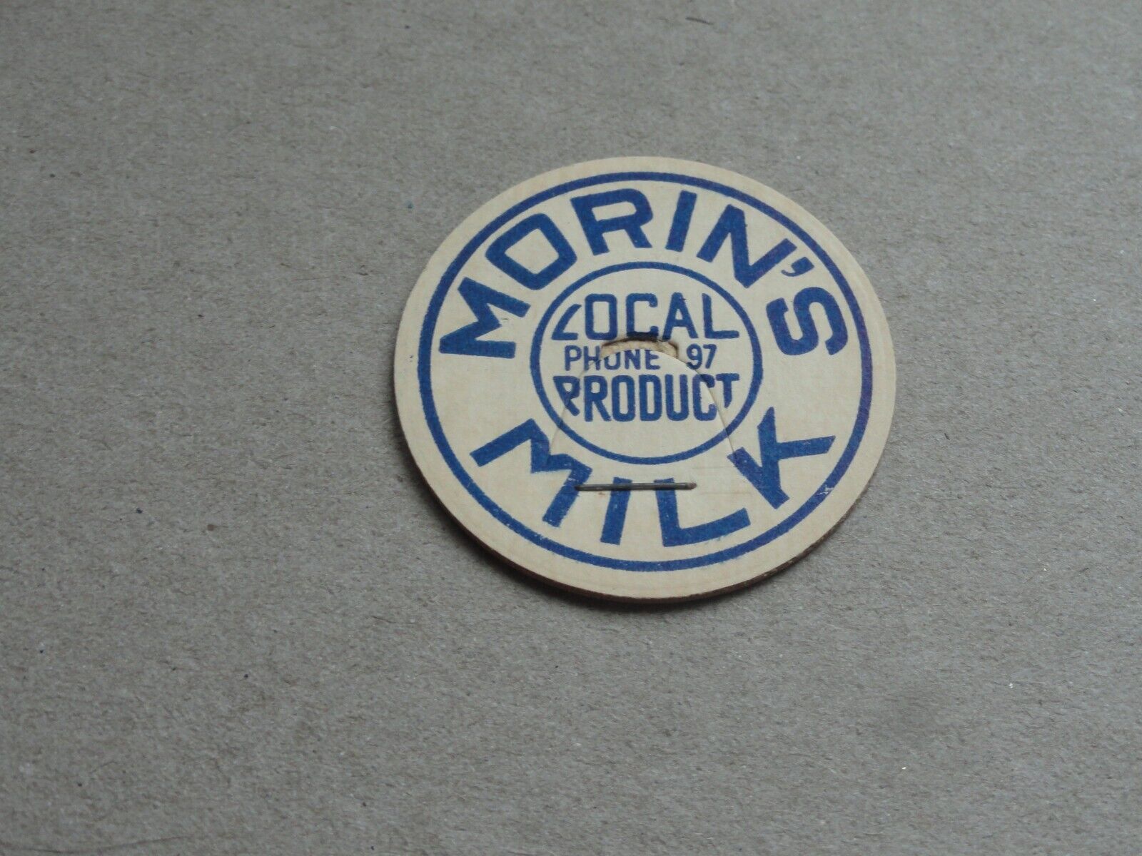Vintage Morin's (2)  Milk bottle caps unused  Berlin N.H. rare find
