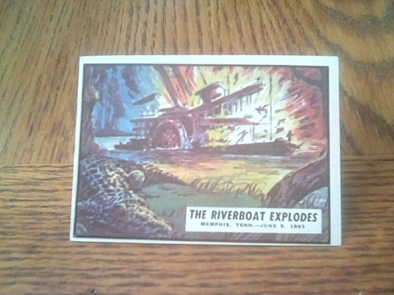 THE RIVERBOAT EXPLODES 1962 TOPPS CIVIL WAR NEWS #45 EX