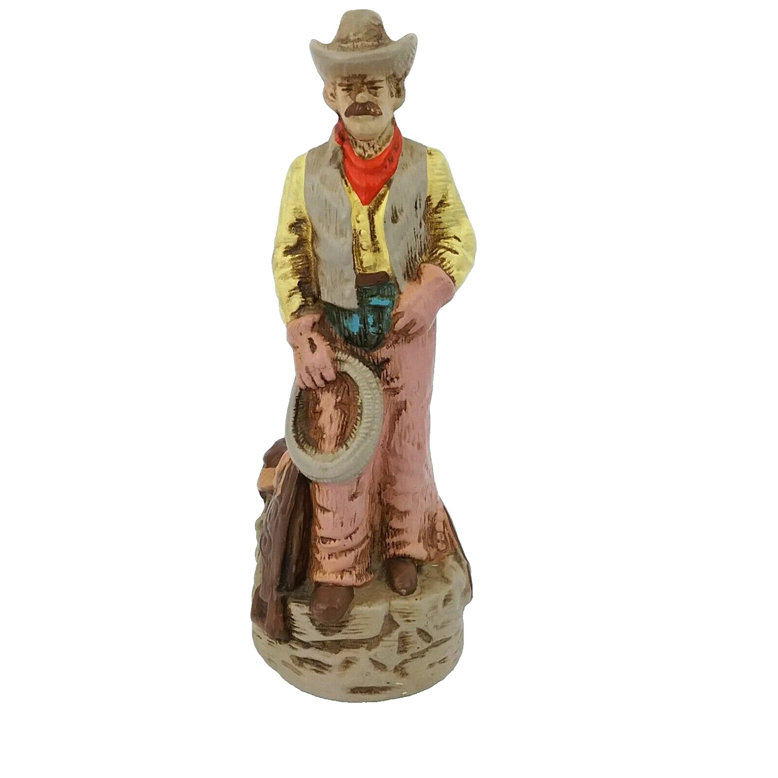 Stetson Ceramic Cowboy Mustache & Rope Figurine Coty Air Freshener Vintage