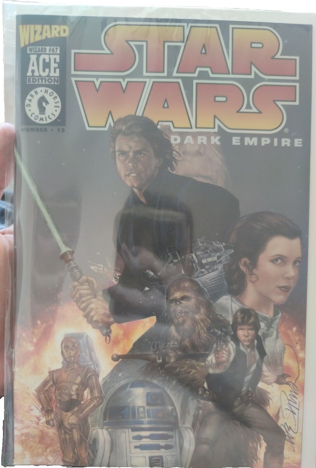 Star Wars: Dark Empire #1 - Wizard Ace Edition Signed By Artist Dave Dorman- DHC
