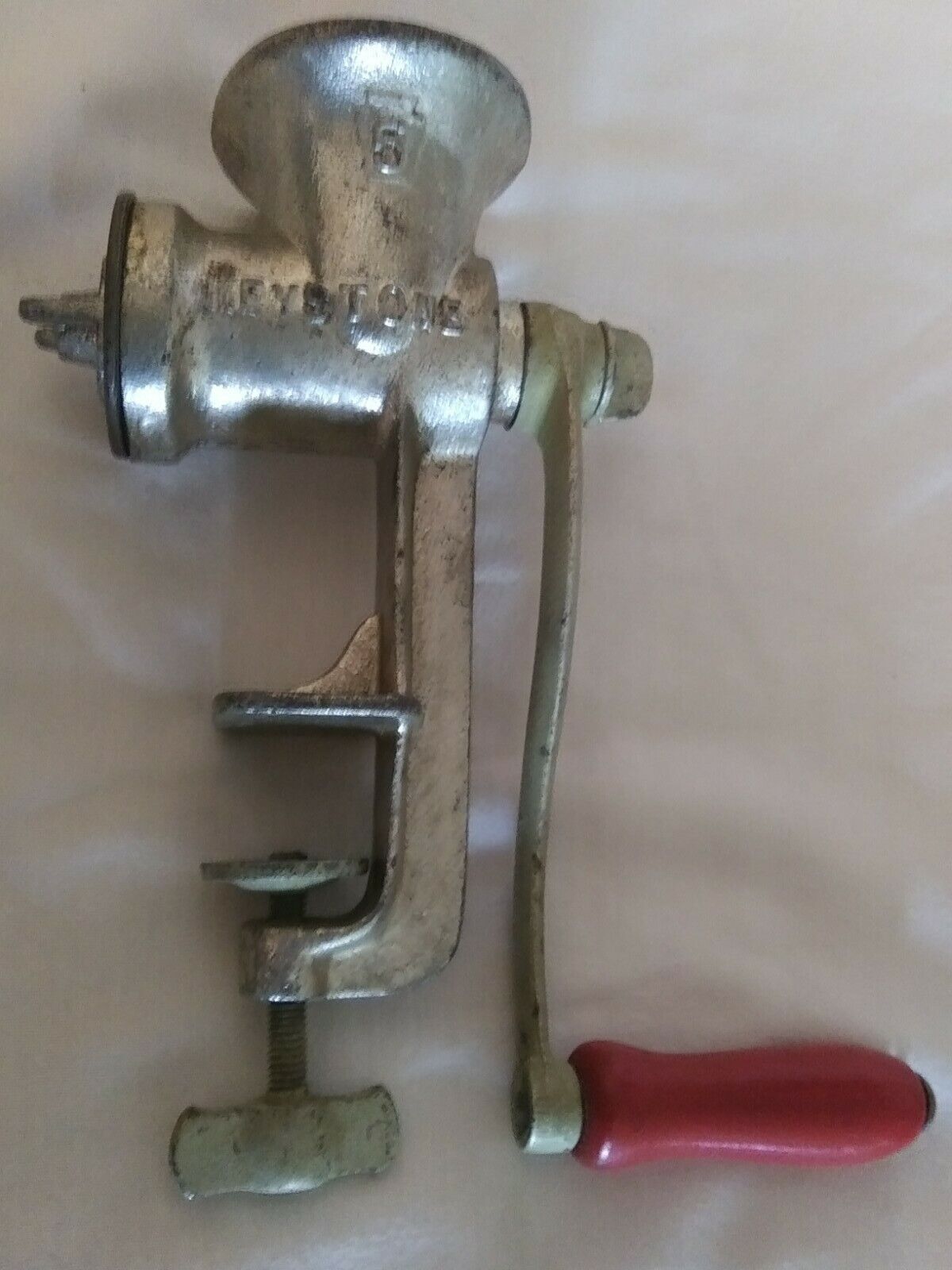 VINTAGE KEYSTONE #5 MEAT GRINDER CAST IRON SMALL SIZE Excellent Condition