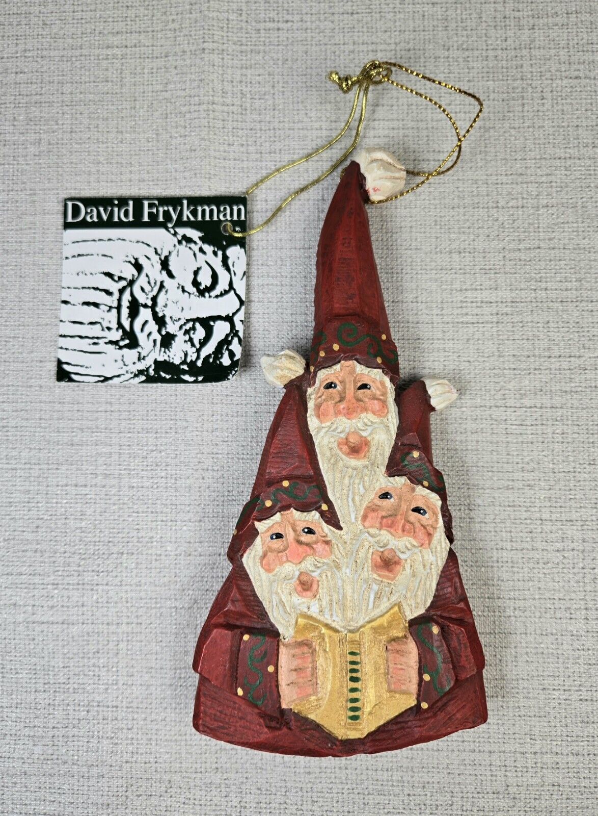 David Frykman Santa Claus Joy To The World Three Singing Santa\'s Ornament