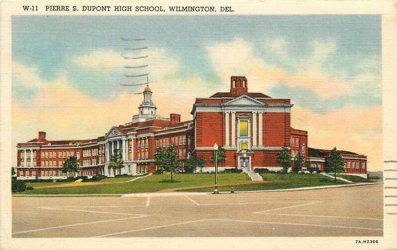 Boyer Pierre S. Dupont High School 1948 Wilmington Delaware Postcard Teich 5666