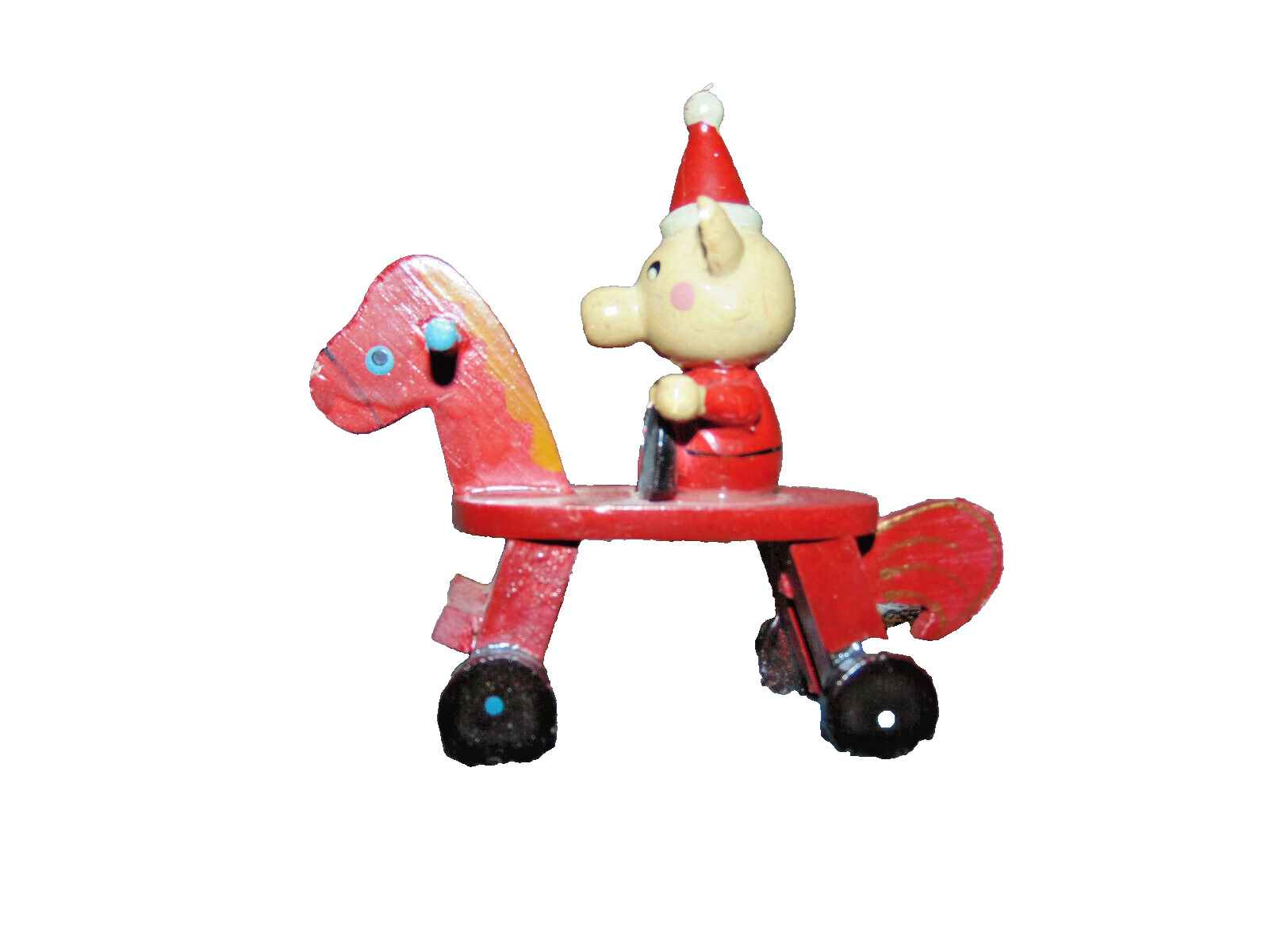 Vintage Wooden Horse with Animal Riding Hand Painted 4\