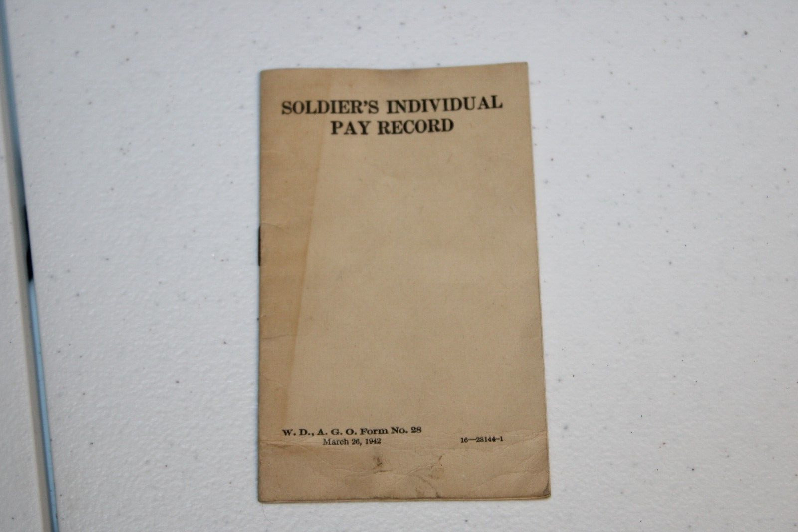 Vintage 1945 WWII Soldier's Individual Pay Record United States Army