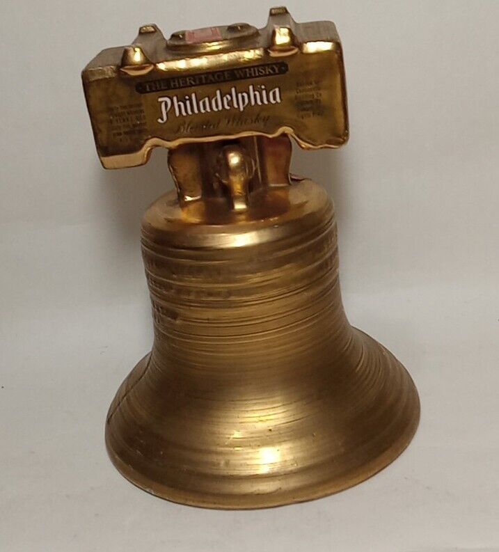 Philadelphia Heritage Whiskey 1976 Bicentennial Decanter Liberty Bell Gold