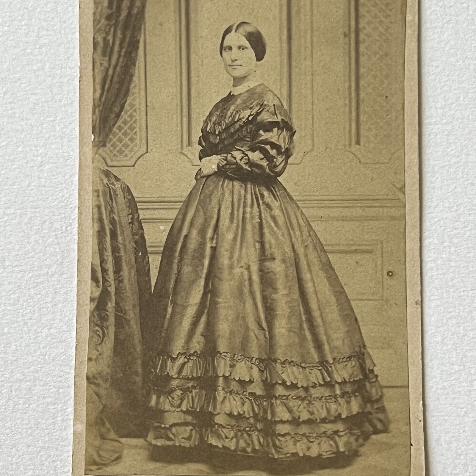 Antique CDV Photograph Lovely Woman Long Dress New Haven, CT