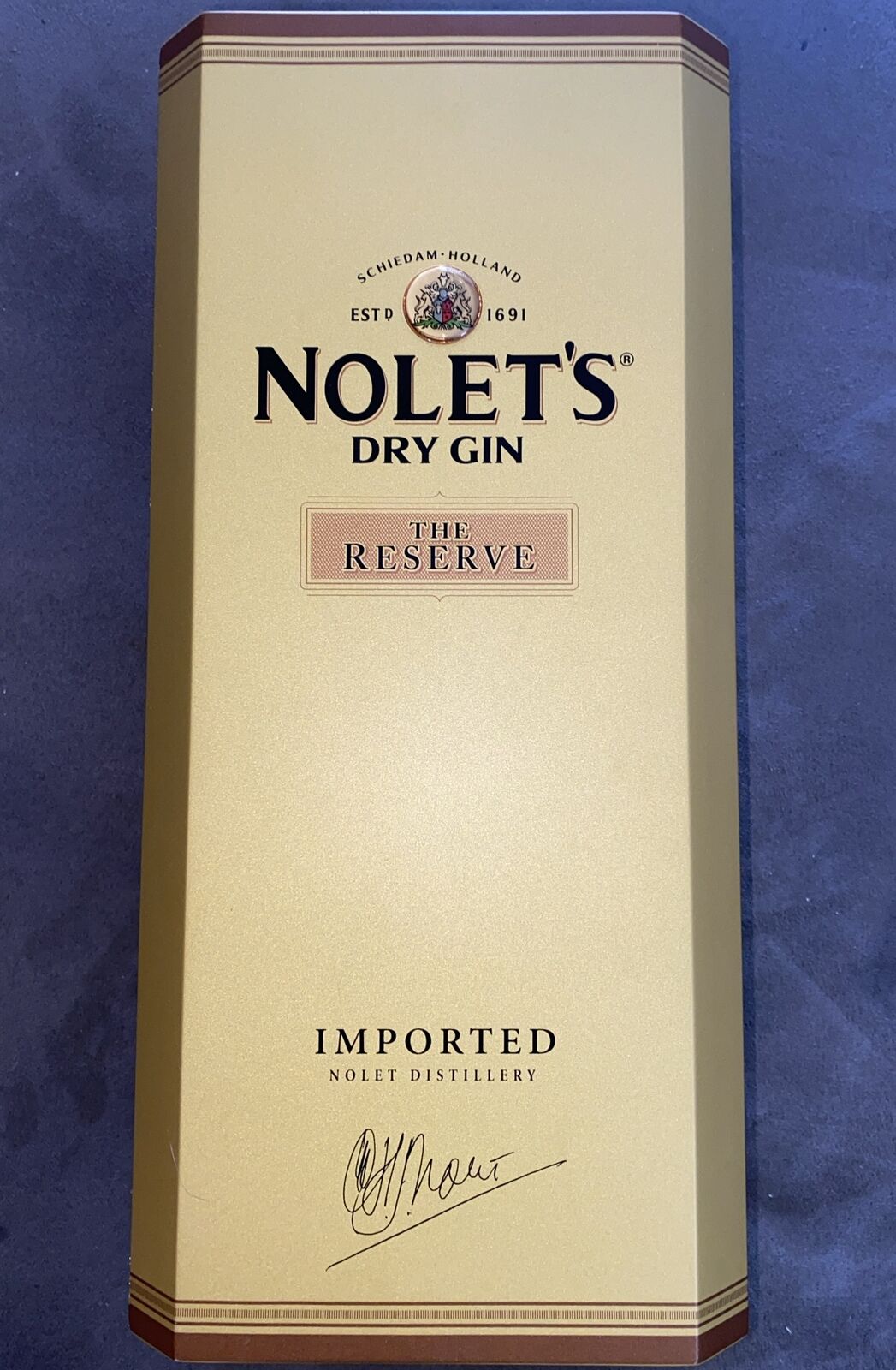 Nolet’s Gin Reserve Empty Gift Box VERY RARE Allocated Mint Display Collectible