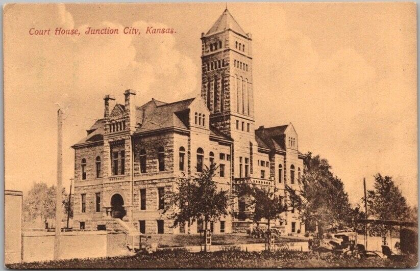 1914 Junction City, Kansas Postcard GEARY COUNTY COURT HOUSE Building View