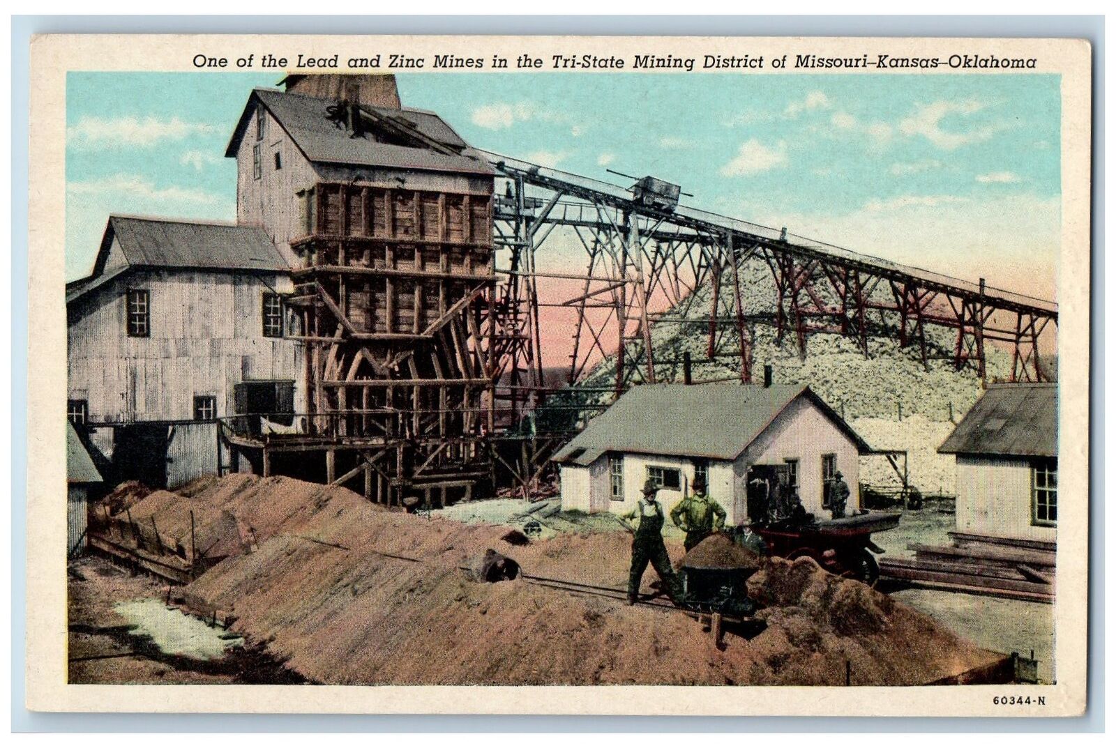 c1920\'s Missouri-Kansas Oklahoma Lead & Zinc Mines Tri-State District Postcard