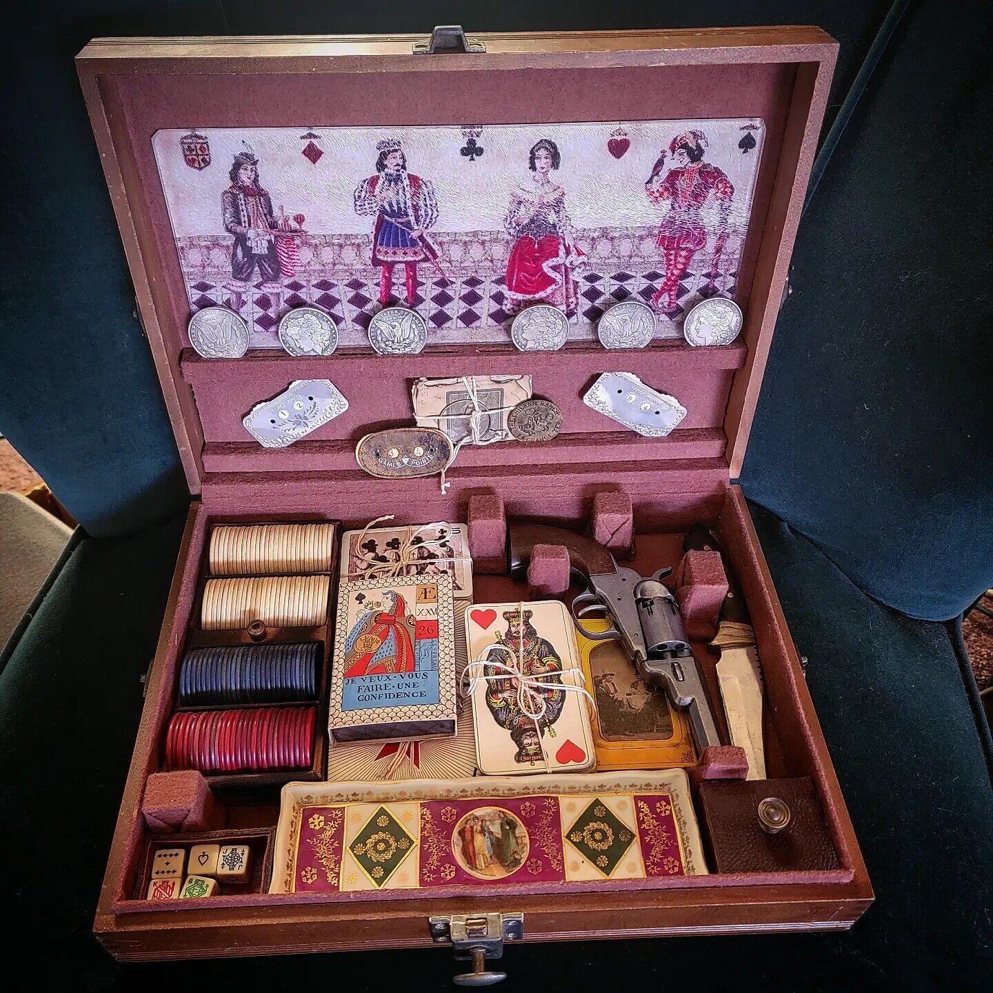 1880's Gambling kit.Made from antique and vintage parts