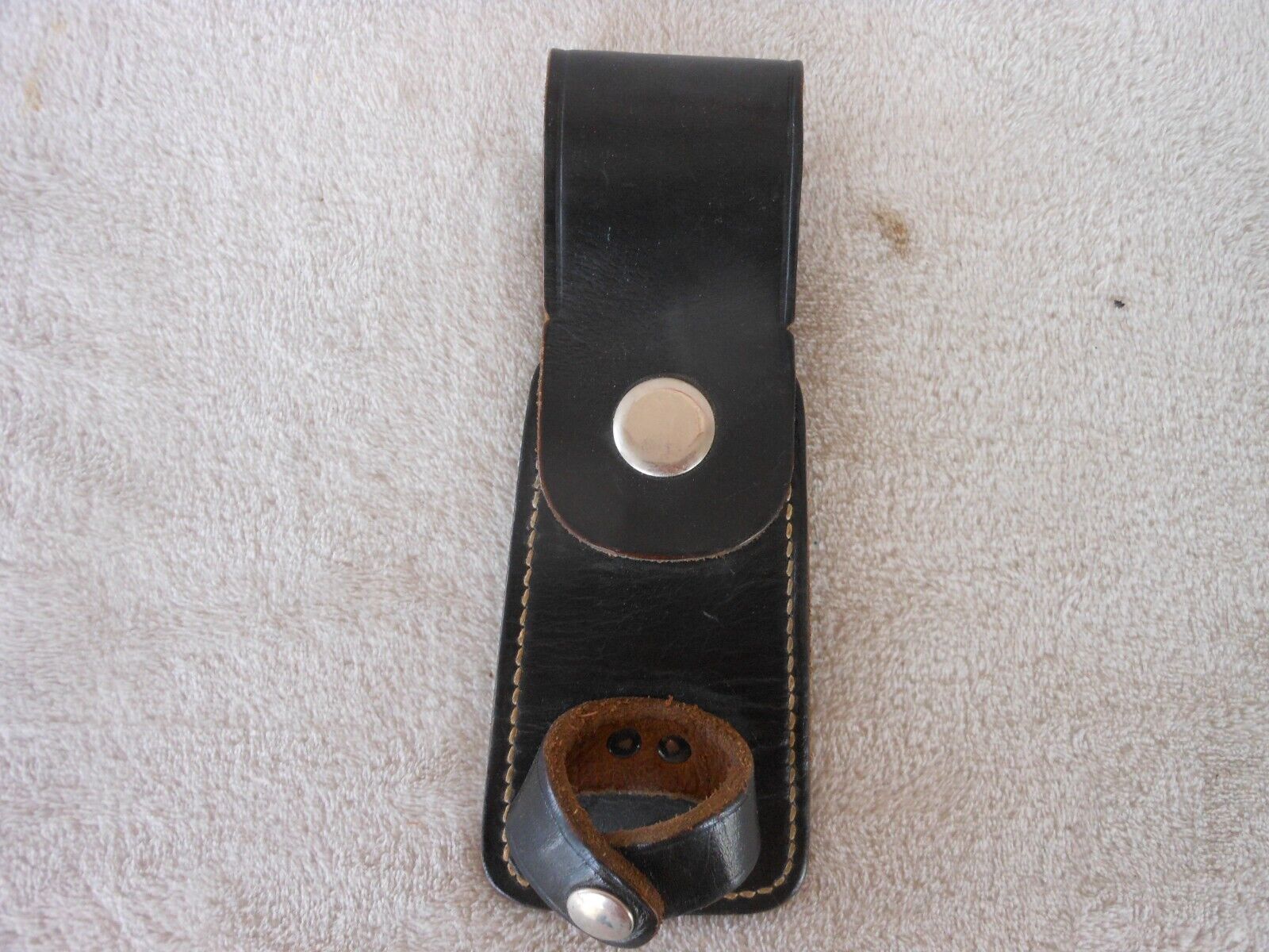 Vintage JAY-PEE Black Leather Night Stick Holder