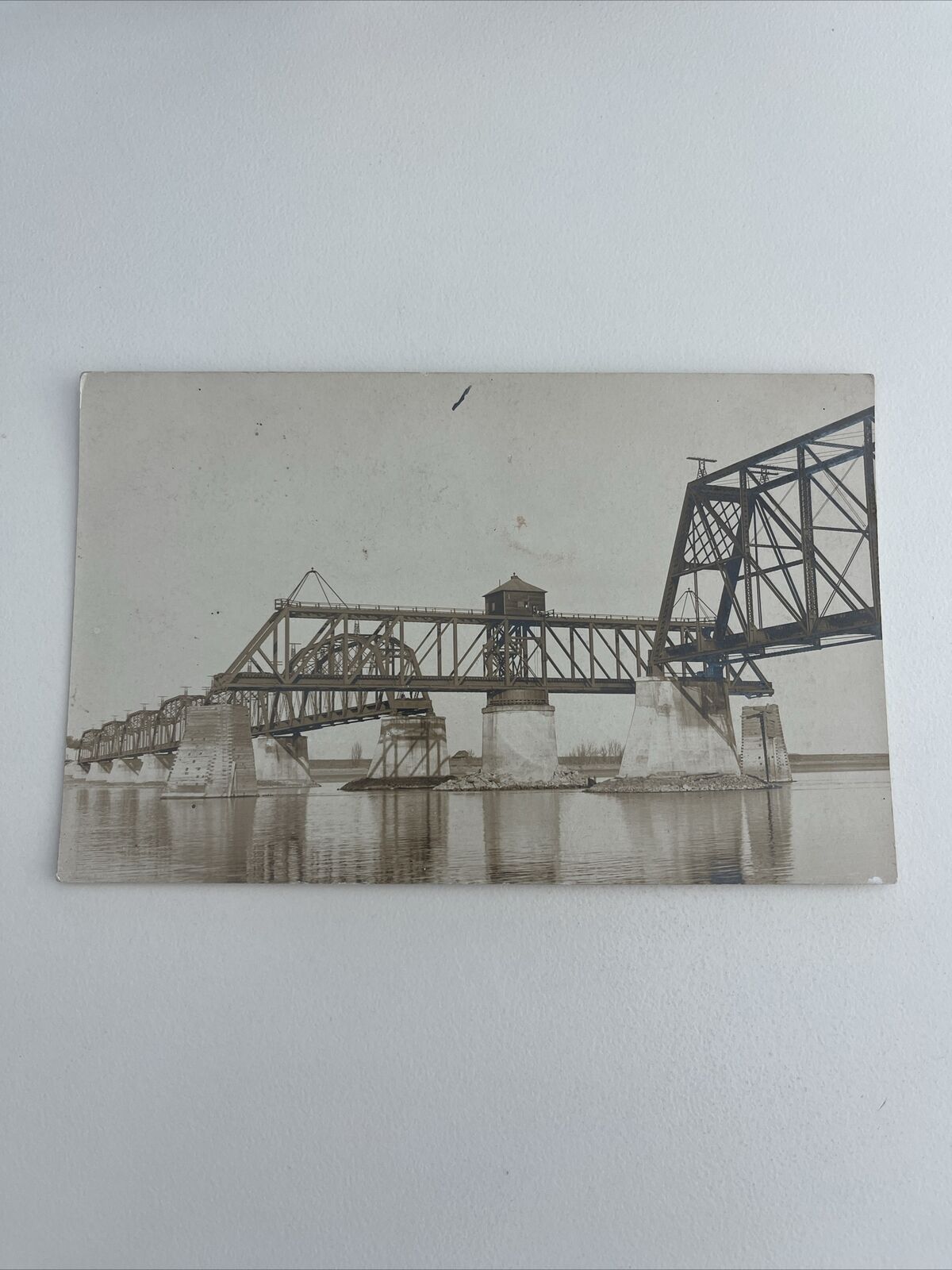 1911 RPPC Photo Postcard--Louisiana--Bridgeport--View of Draw Bridge Open