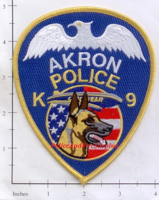 Ohio - Akron K-9 Unit OH Police Dept Patch K9 Goodyear Dog