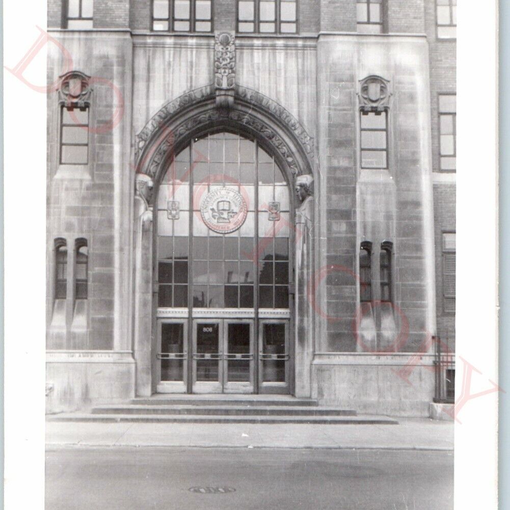 c1940s Chicago IL University of Illinois Real Photo Entrance College Medicine C9