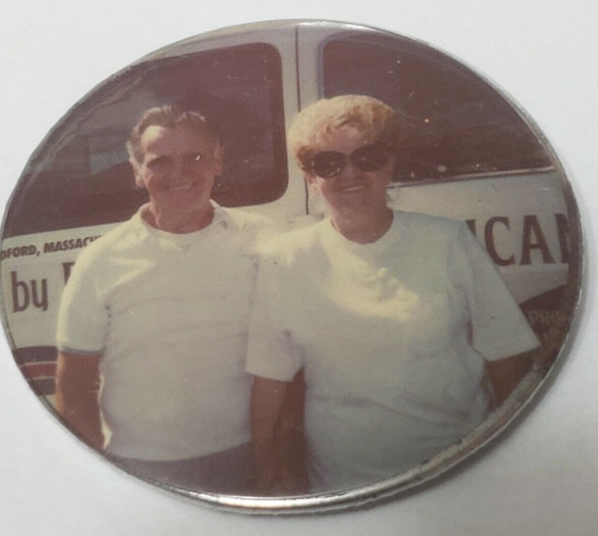 Massachusetts Couple in White Woman in Sunglasses Vintage 2.25\