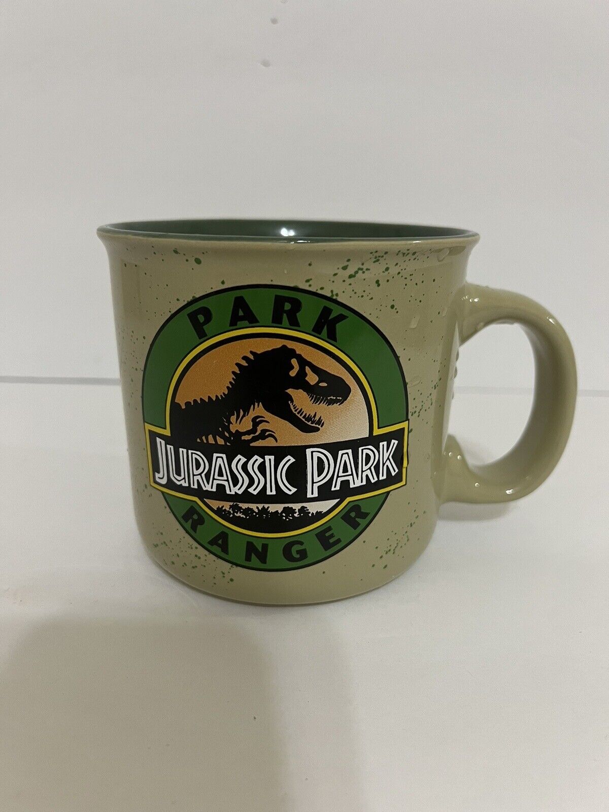Jurassic Park Park Ranger Camper Style 20 OZ Green Ceramic Coffee Mug, Soup Mug