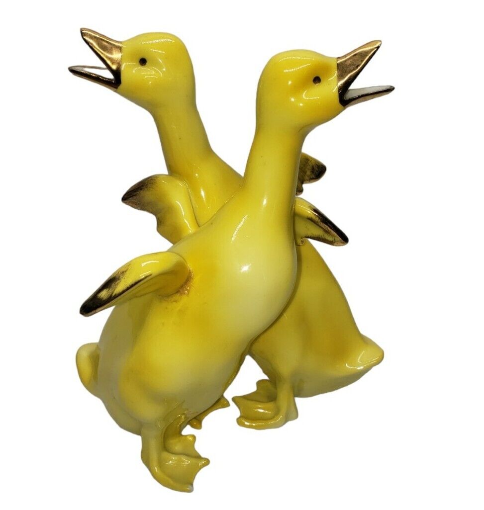 Vintage Vista Alegre Porcelain Yellow Ducks Figurine VA Portugal