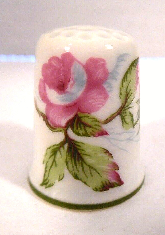 Vintage Haviland Limoges Porcelain Decorative Thimble Roses Sylvia Cream France