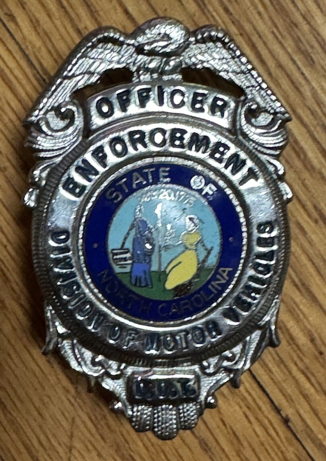 North Carolina Division Of Motor Vehicles Enforcement Officer Hat Badge
