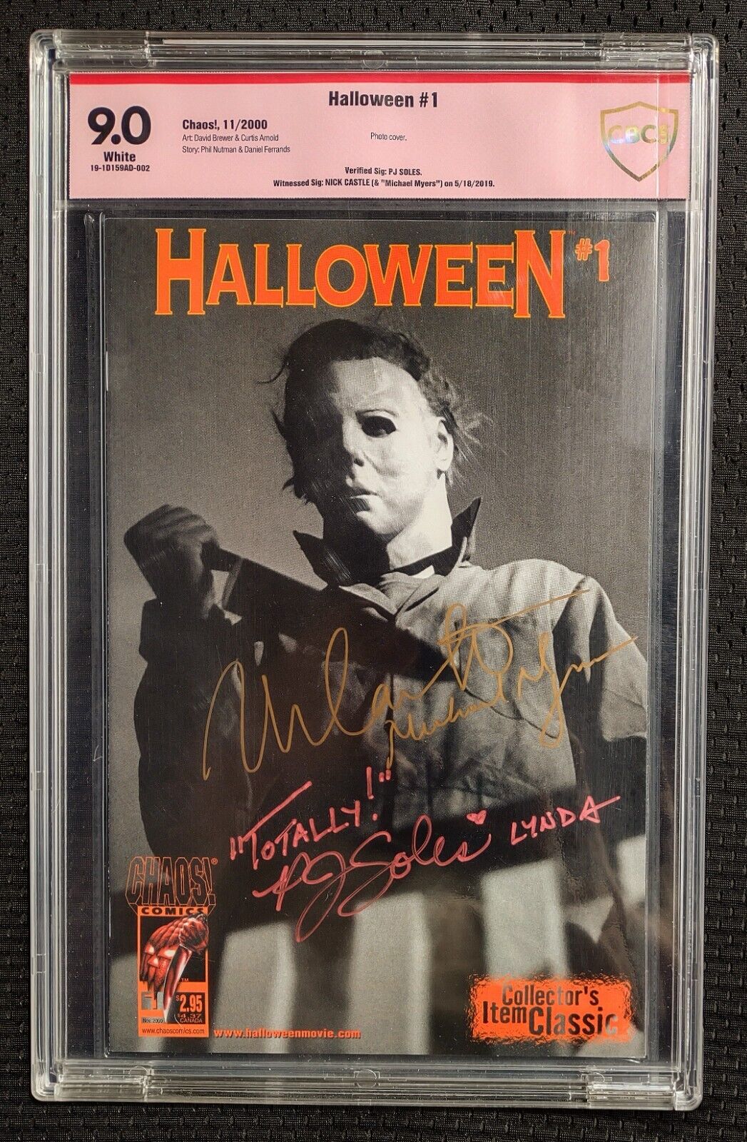 SIGNED Nick Castle PJ Soles Halloween #1 Chaos 2000 1st Appearance Michael Myers