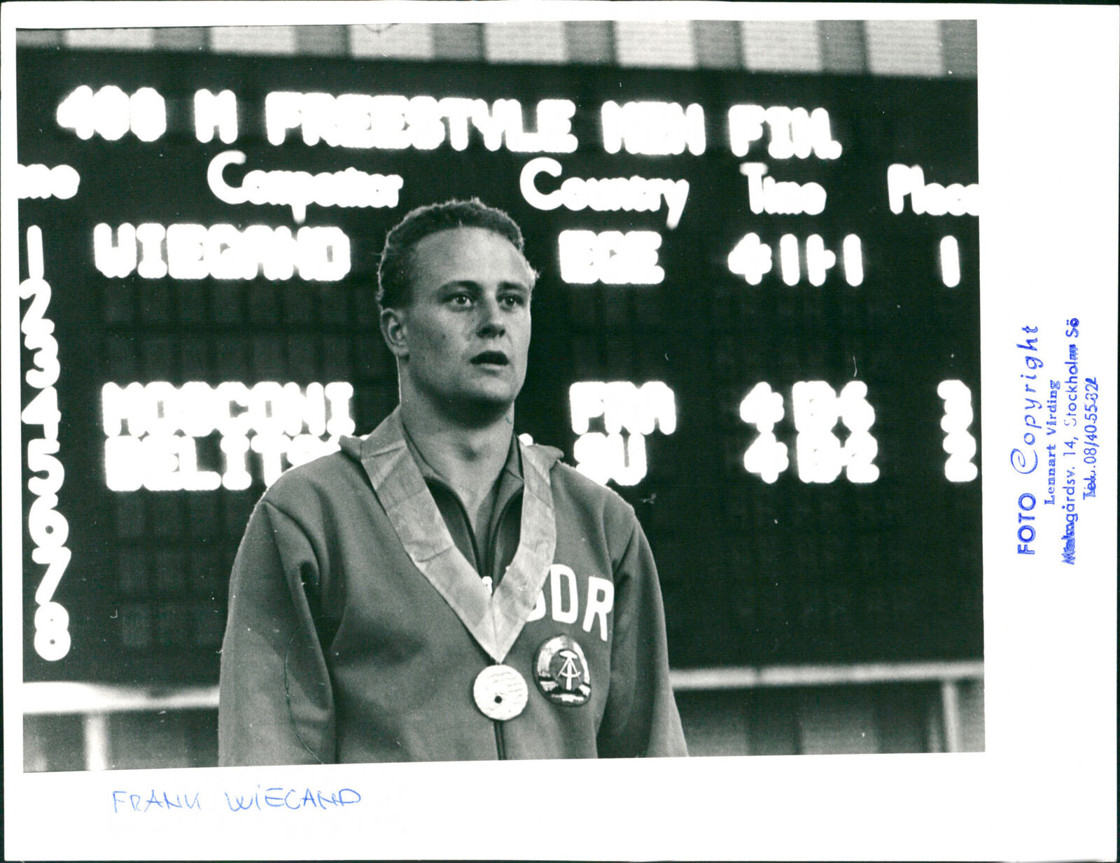 German swimmer Frank Weigand, OsTyskland. - Vintage Photograph 2512125