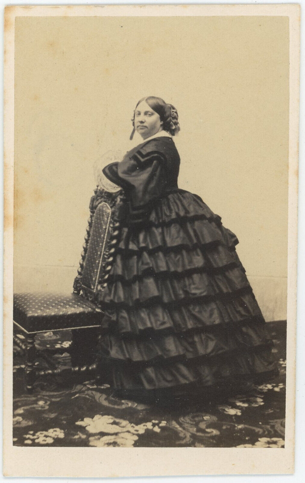 CDV circa 1860. Louise-Marie Thérèse of France, Duchess of Parma.