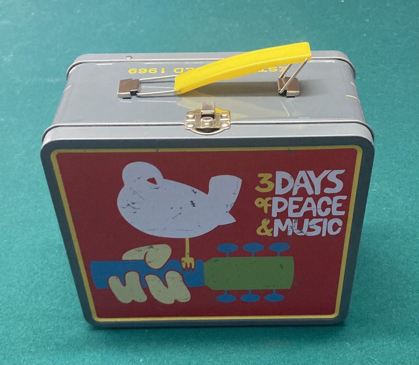 Vintage Woodstock 1969 Metal Lunchbox 3 Days of Peace and Music Great Condition