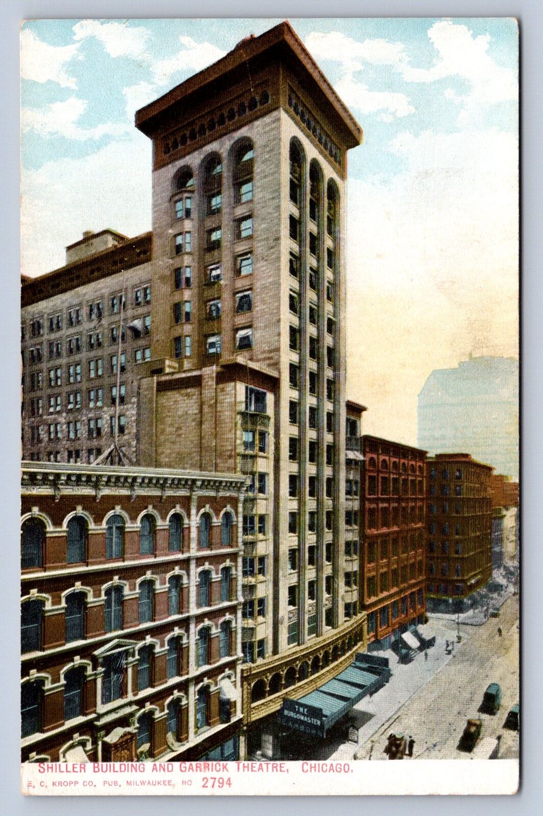 JH3/ Chicago Illinois Postcard c1910 Louis Sullivan Shiller Building Garrick 49