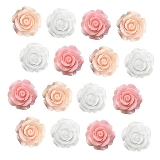 16 pcs - Cute Flower Fridge Magnets, Rose Fridge Magnets, Rose-pink-16pcs