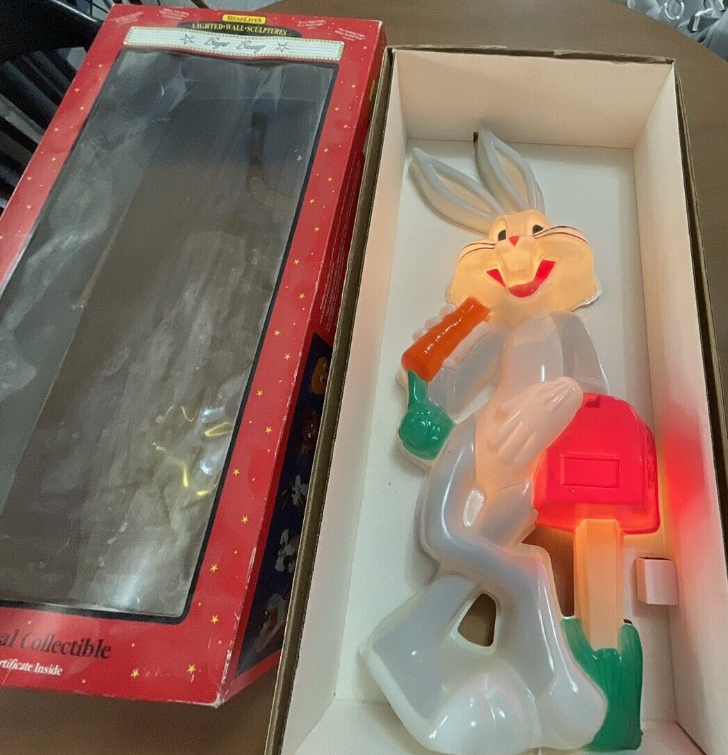 1992 Warner Bros. Looney Tunes Bugs Bunny Headlites Wall Light MIB