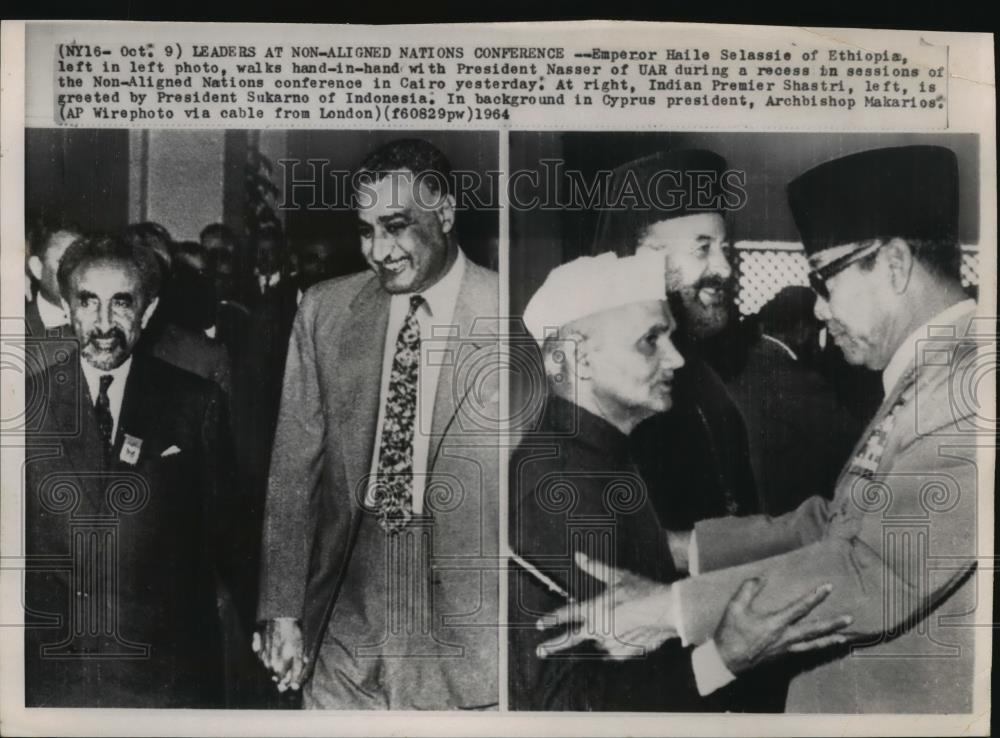 1964 Press Photo Leaders at Non-Aligned Nations Conference in Cairo - mjx28132