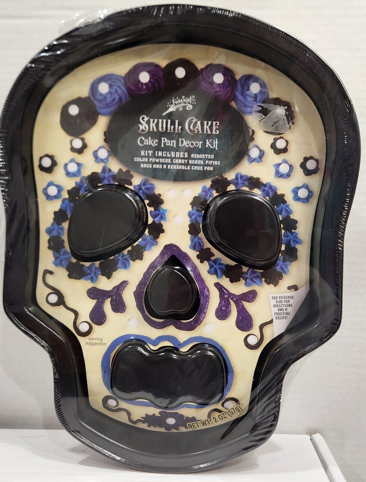 SKULL Cake Pan DECOR Kit INCLUDES Pan Candy Beads Powders Day of Dead