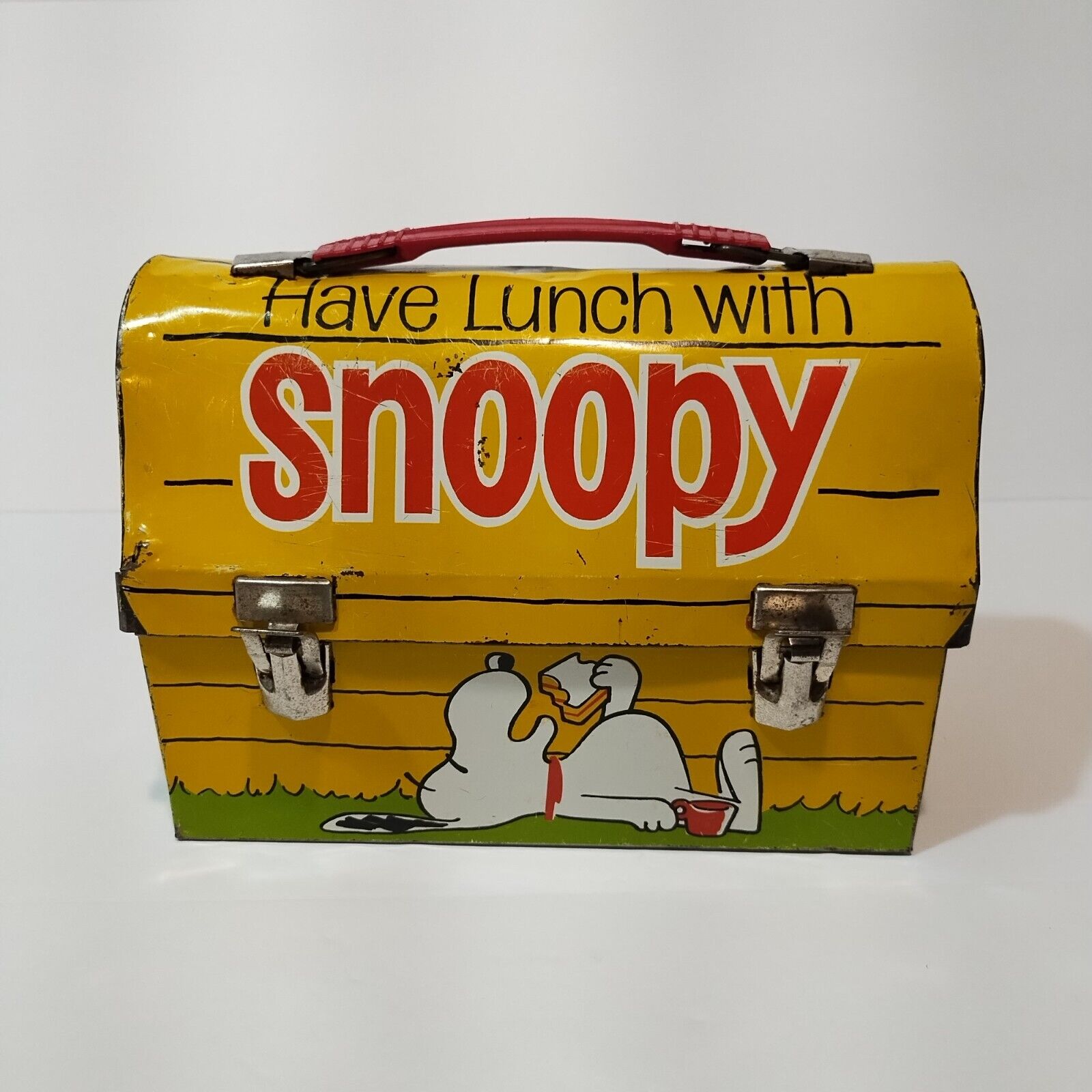 Vintage 1968 Have Lunch With Snoopy Peanuts Metal Lunchbox No Thermos